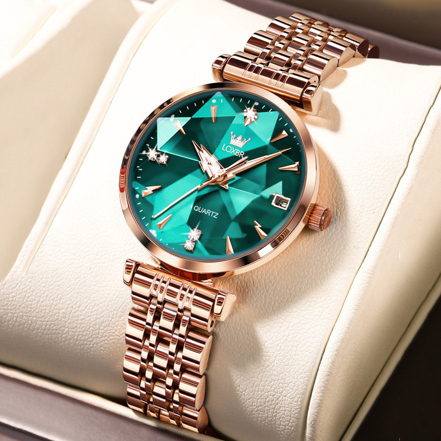 Open Heart Watch - Women Luxury Crystal Date Watch Heart