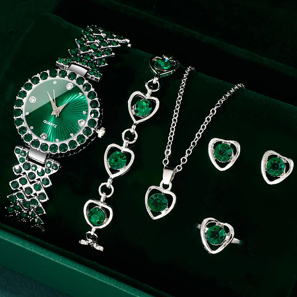 Open Heart Watch - Women Fashion Watches Heart Rhinestone Ring