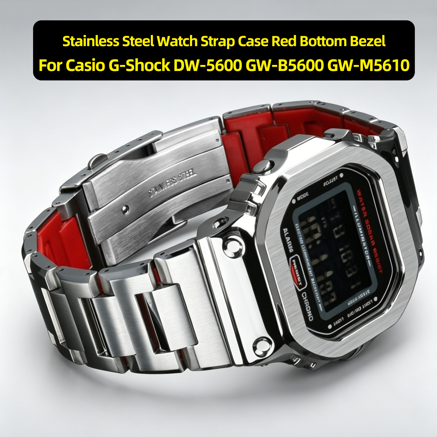 Luxury Watch G Shock - DW5600 Stainless Steel Watch Strap Case