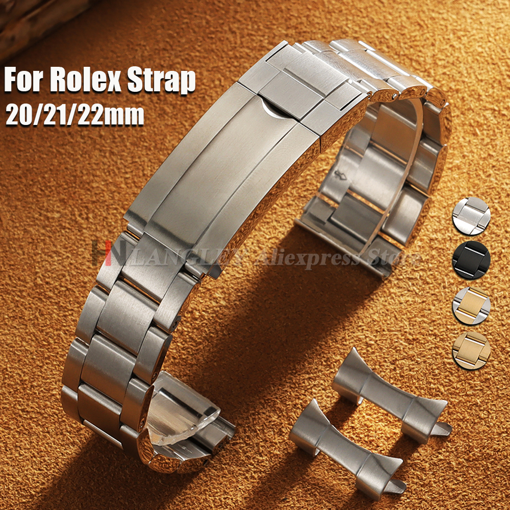 Luxury Watch Rolex - Curved End Stainless Steel Watch Straps