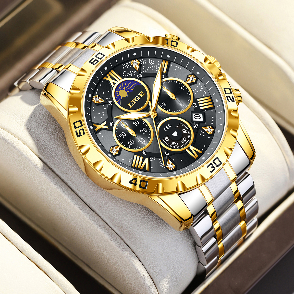 Luxury Watch Brand - LIGE Top Brand Luxury Quartz Man