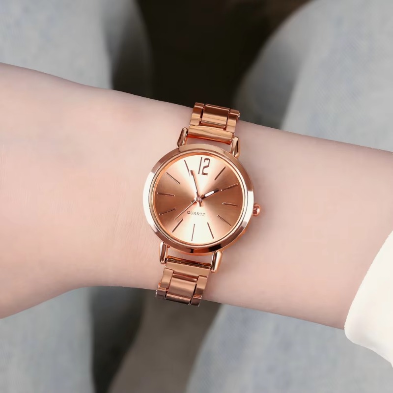 Luxury Watch Gold - 2pcs Set Watch Luxury Women Simple