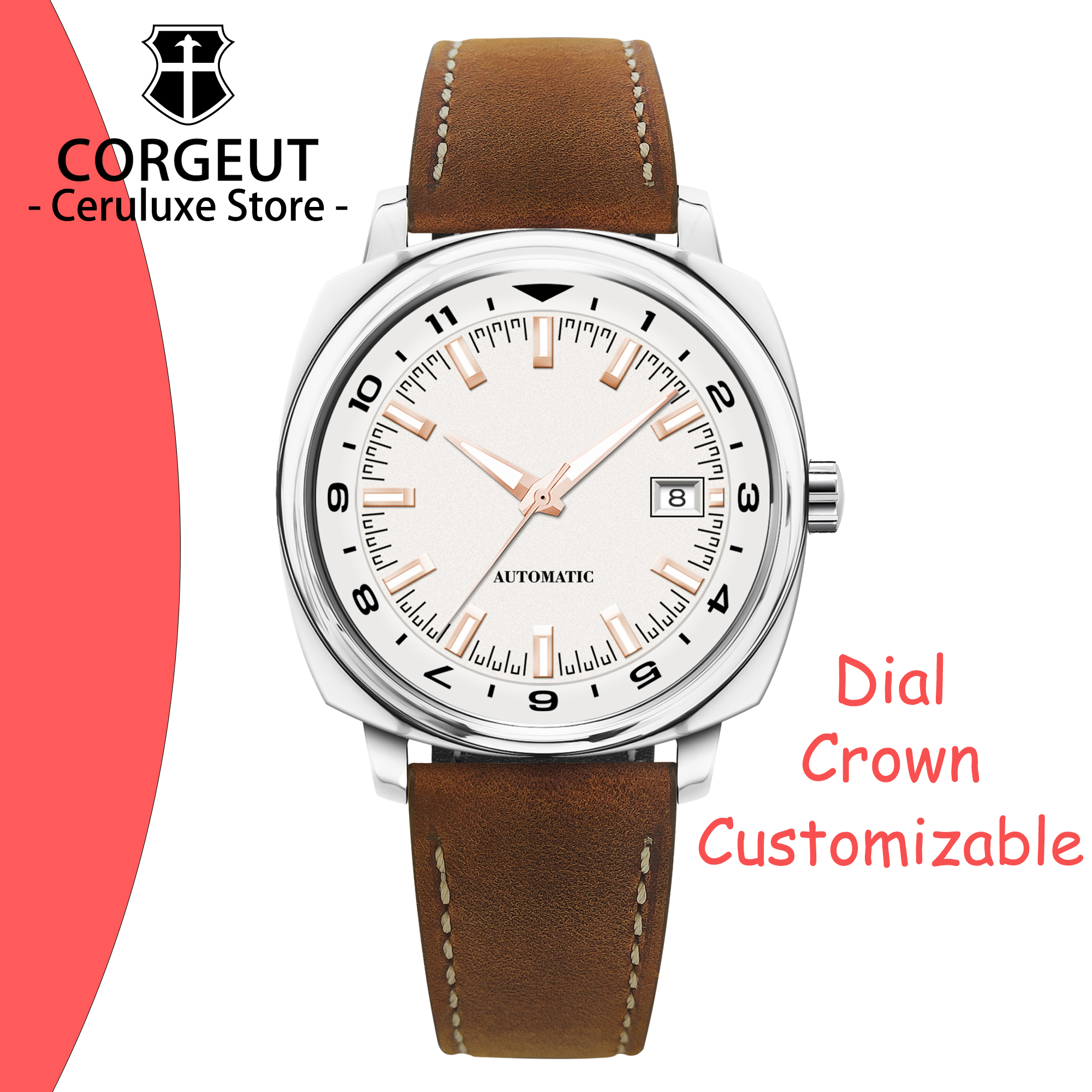Luxury Watch Display - CUSTOM 42MM Stainless Steel Sapphire Glass