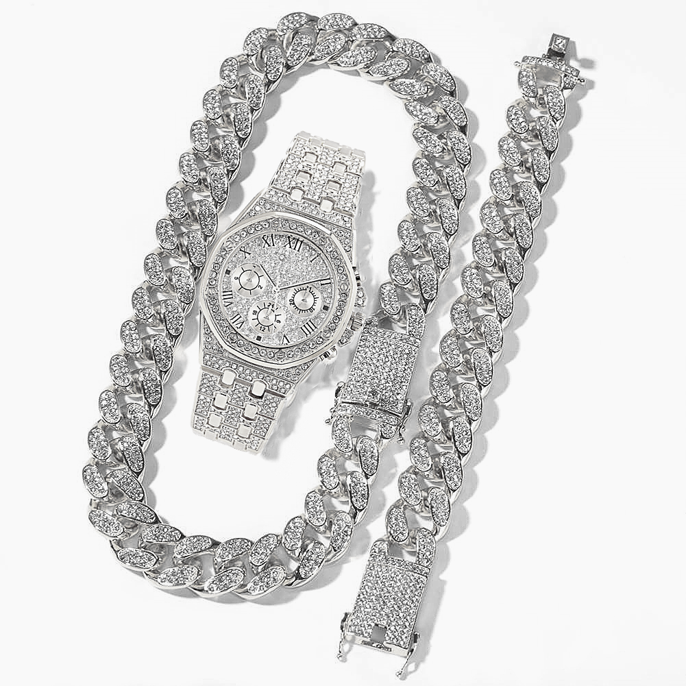 Men Watch Set Necklace+Watch+B - Luxury Watch Miami recensione e prezzo