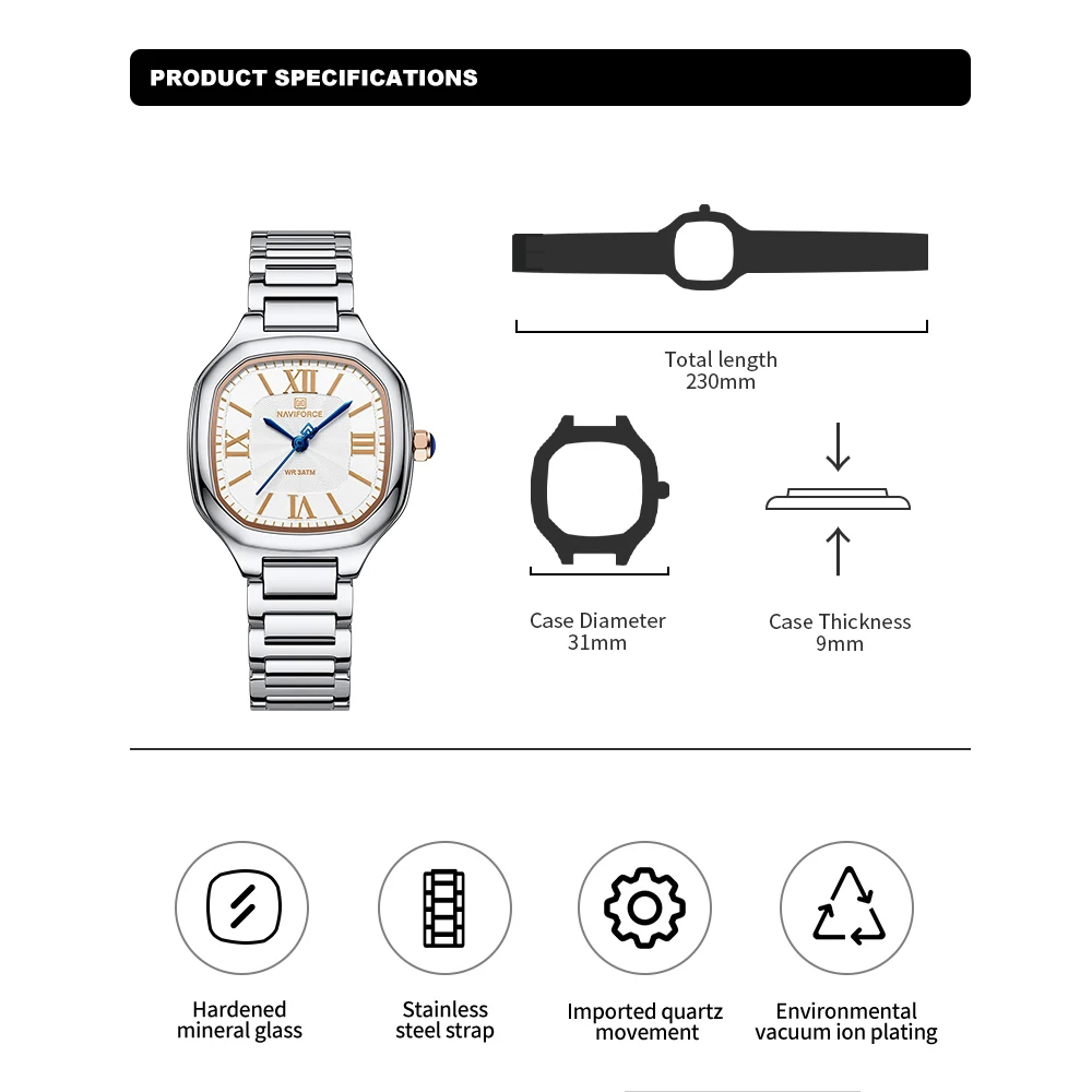 NAVIFORCE Luxury Women's Watch - Luxury Watch Black recensione e prezzo