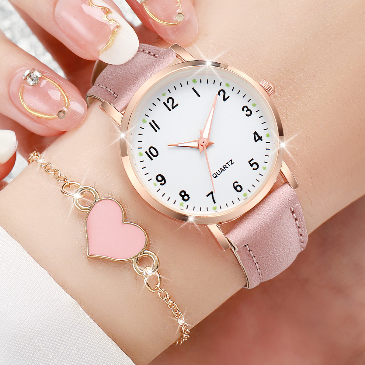 4/6PCS Fashion Arabic Dial Wom - Open Heart Watch recensione e prezzo