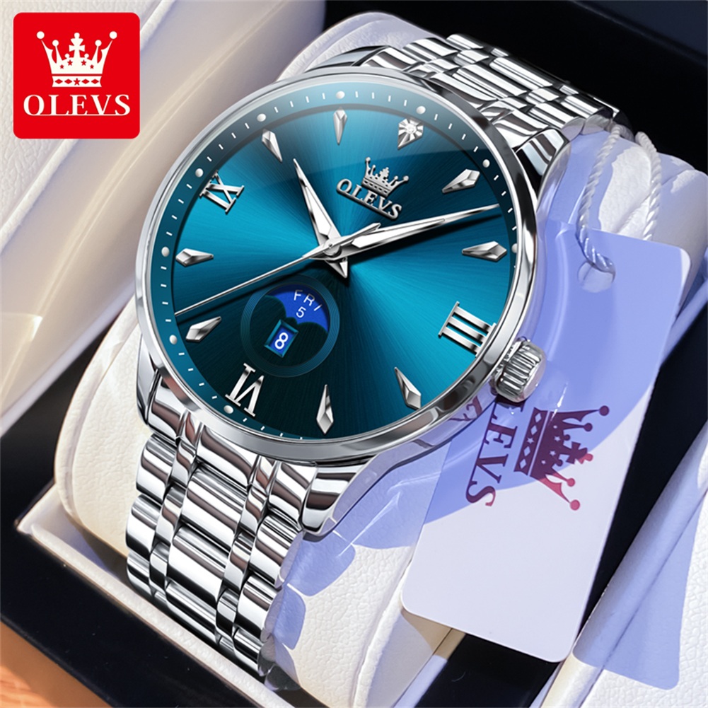 OLEVS Moon Phase men's watches - Luxury Watch Brand recensione e prezzo