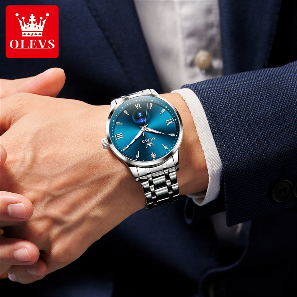 OLEVS Moon Phase men's watches - Luxury Watch Brand recensione e prezzo