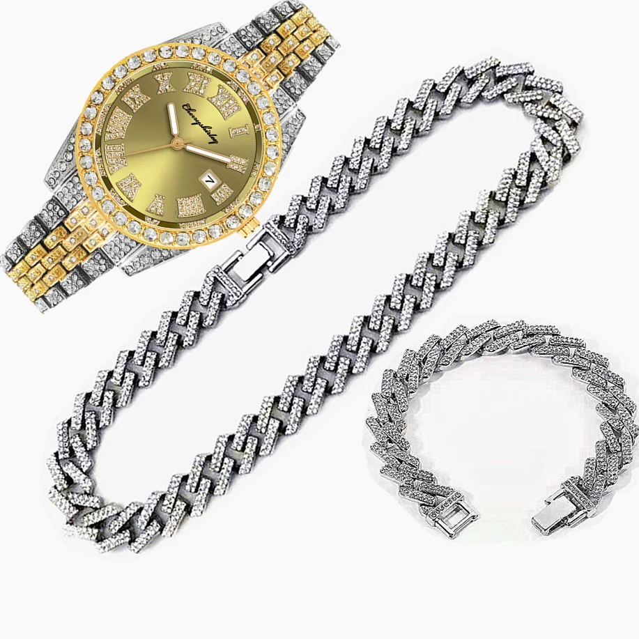 3pcs Luxury Iced Out Watch for - Luxury Watch Miami recensione e prezzo