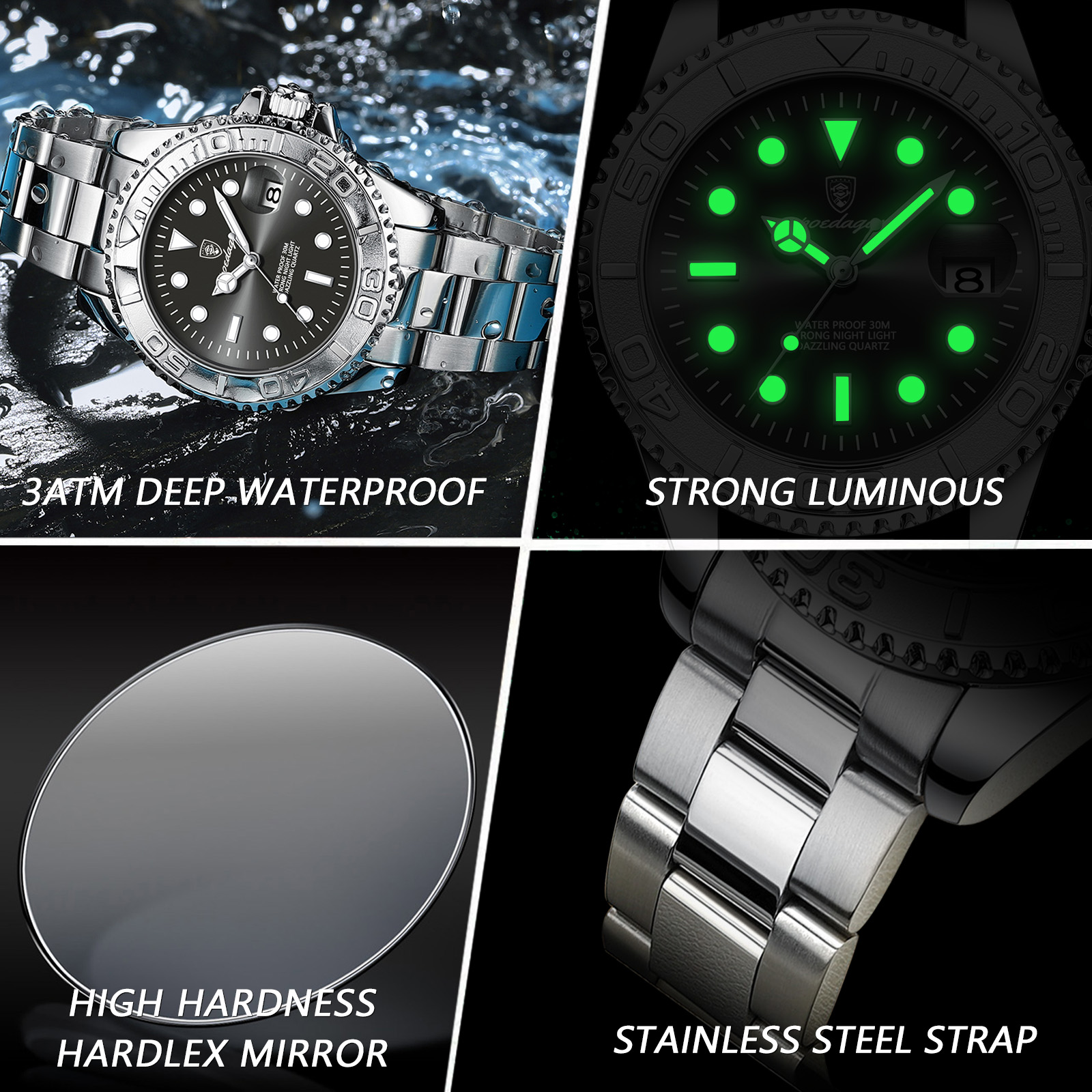 POEDAGAR Top Luxury Man Watch  - Open Heart Watch recensione e prezzo