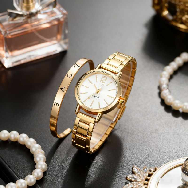 2pcs Set Watch Luxury Women Si - Luxury Watch Gold recensione e prezzo