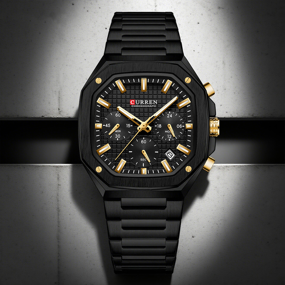 CURREN Luxury Square Chrono Wa - Luxury Watch Gold recensione e prezzo
