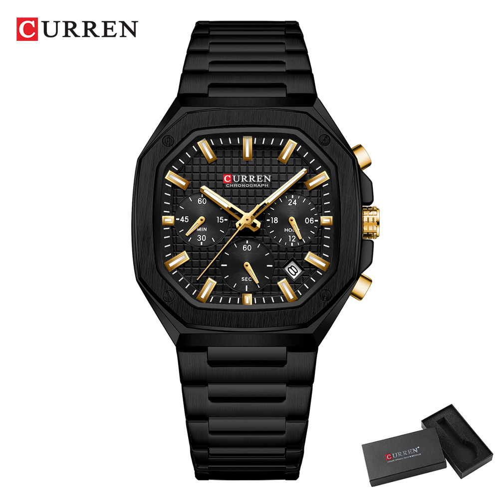 CURREN Luxury Square Chrono Wa - Luxury Watch Gold recensione e prezzo