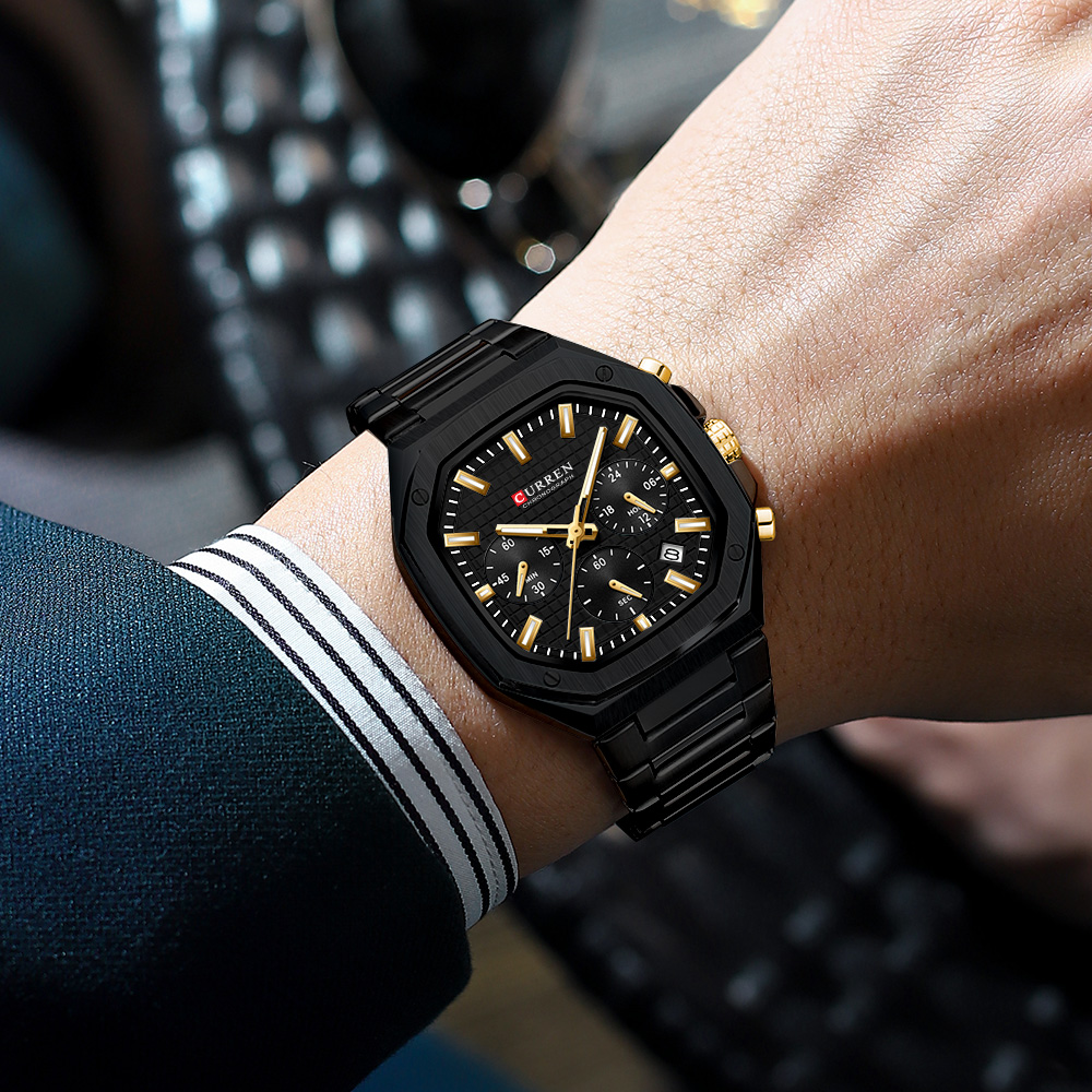 CURREN Luxury Square Chrono Wa - Luxury Watch Gold recensione e prezzo