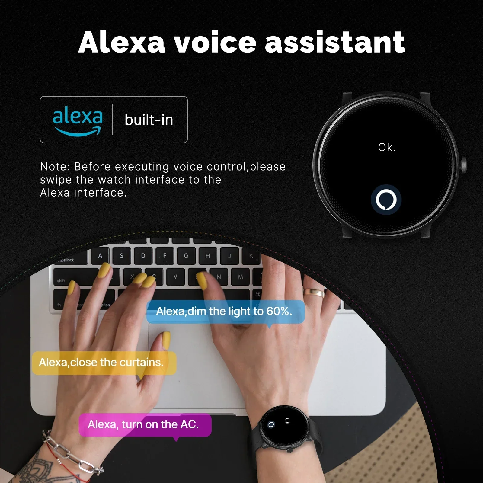 MOES Smart Watch Alexa Built-i - Open Heart Watch recensione e prezzo