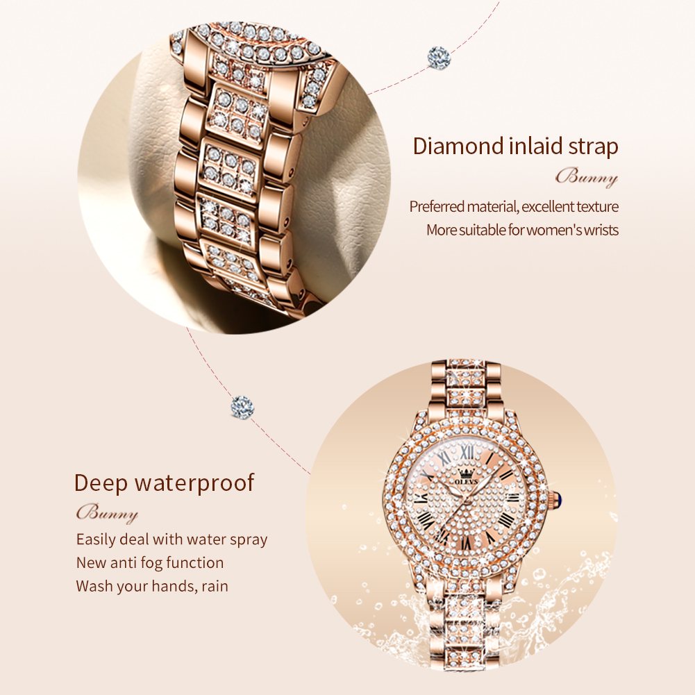 OLEVS 9943 Luxury All Diamond  - Luxury Watch Gold recensione e prezzo