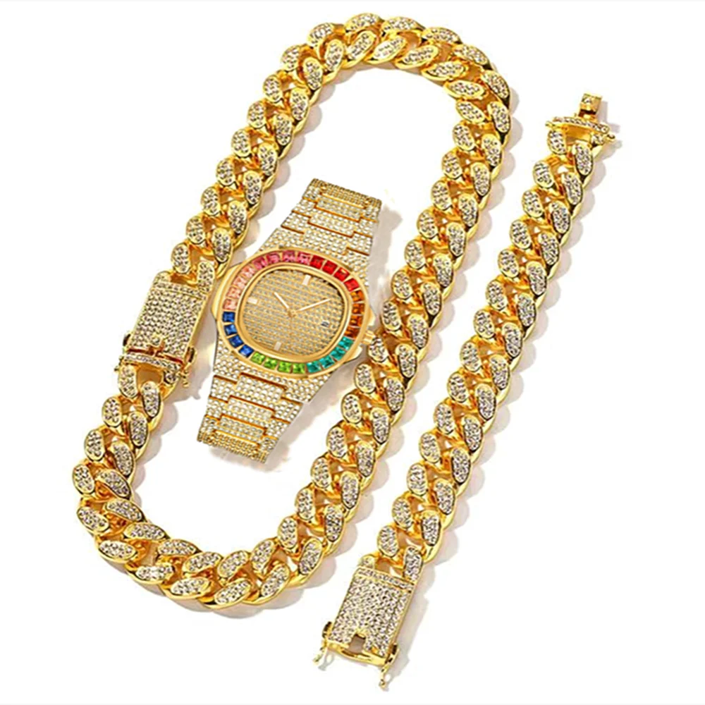3pcs Watch+Necklace+Bracelet L - Luxury Watch Miami recensione e prezzo