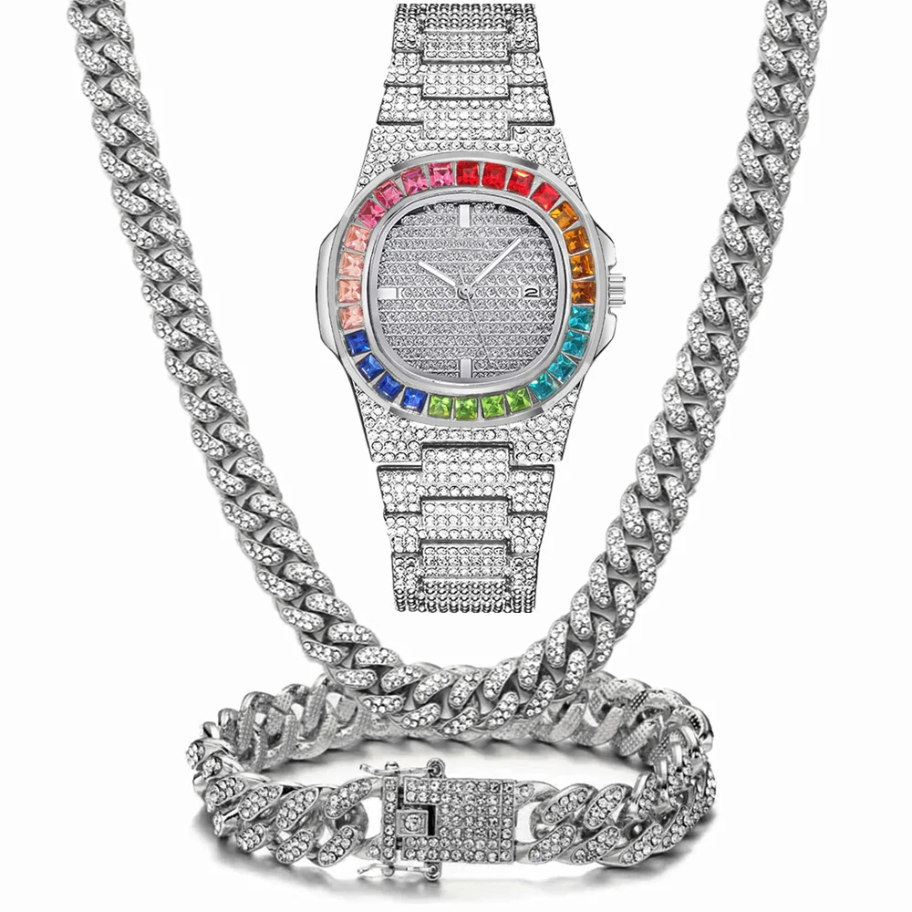 3pcs Watch+Necklace+Bracelet L - Luxury Watch Miami recensione e prezzo