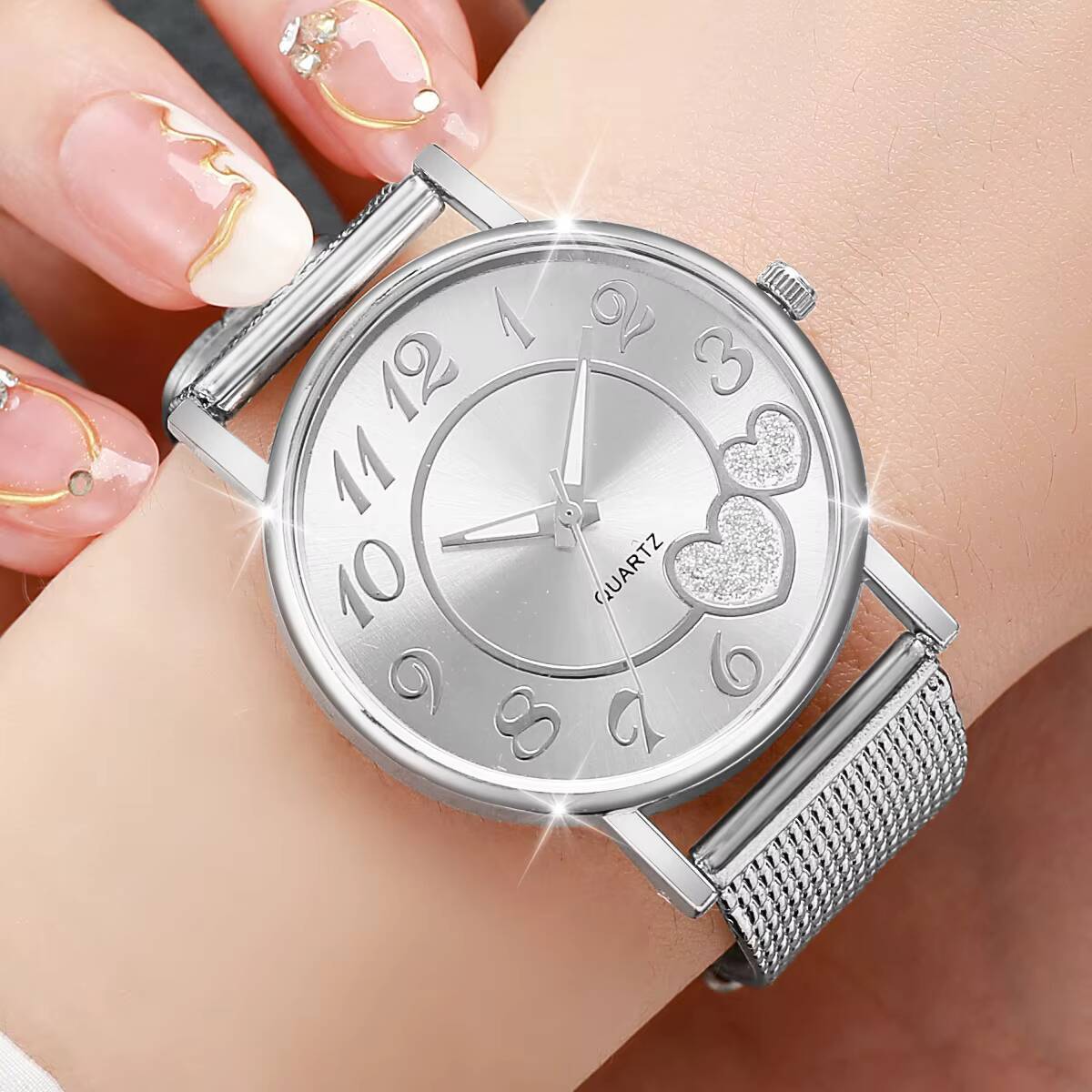 1/3PCS Fashion Heart Dial Wome - Open Heart Watch recensione e prezzo