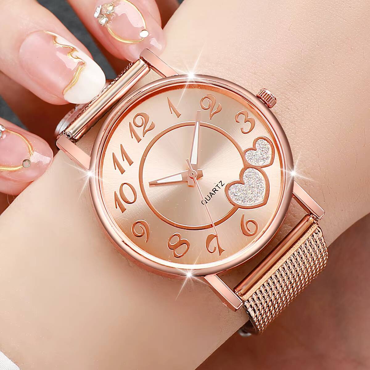 1/3PCS Fashion Heart Dial Wome - Open Heart Watch recensione e prezzo